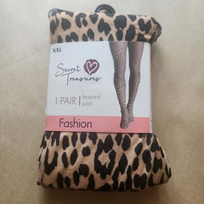 Secret Treasures Leopard Print Fashion Tights Size XXL Plus Size